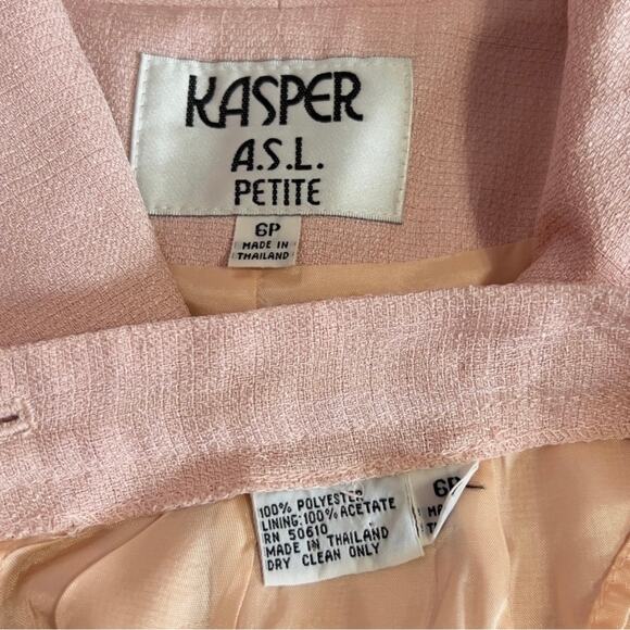 KASPER ASL Vintage pink polyester short sleeve skirt set Size 6 Petite - Picture 6 of 7